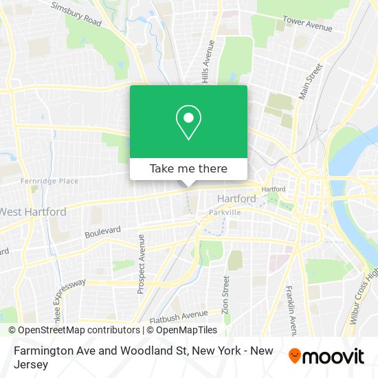 Mapa de Farmington Ave and Woodland St