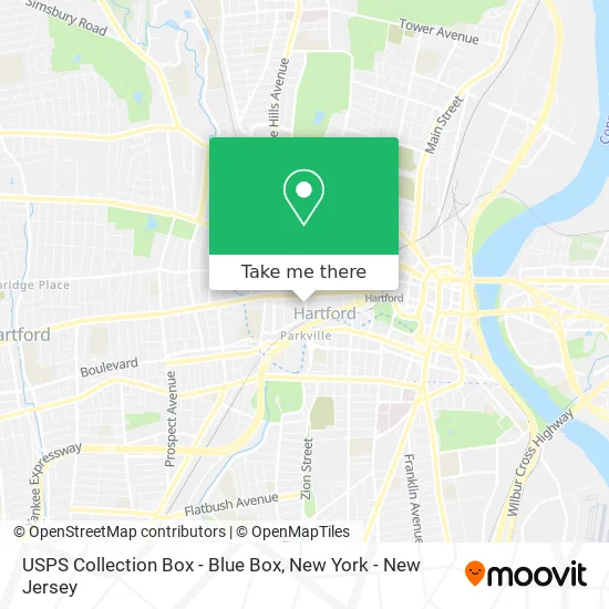 USPS Collection Box - Blue Box map