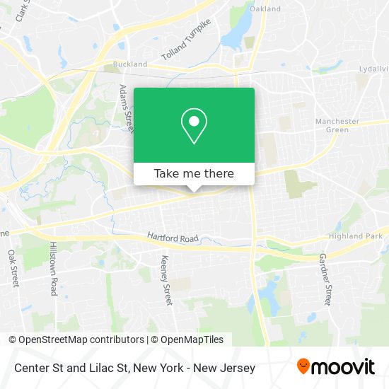 Center St and Lilac St map
