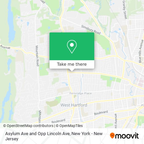 Asylum Ave and Opp Lincoln Ave map