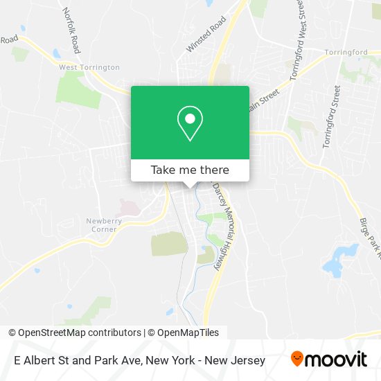 E Albert St and Park Ave map