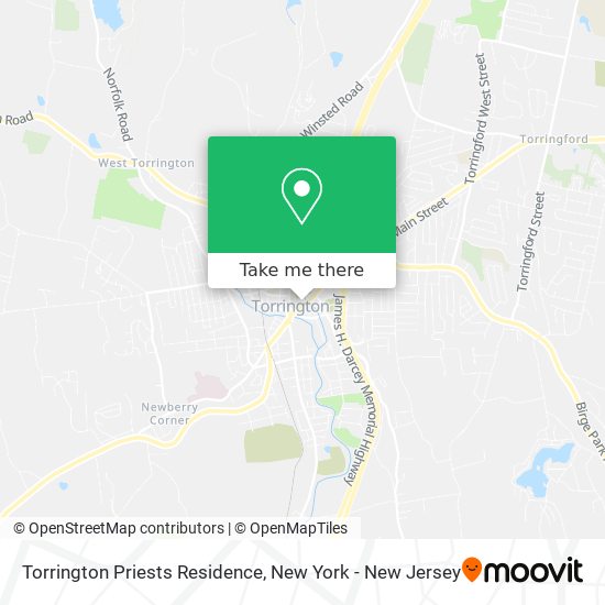Torrington Priests Residence map