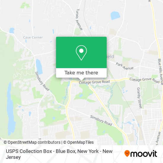 Mapa de USPS Collection Box - Blue Box