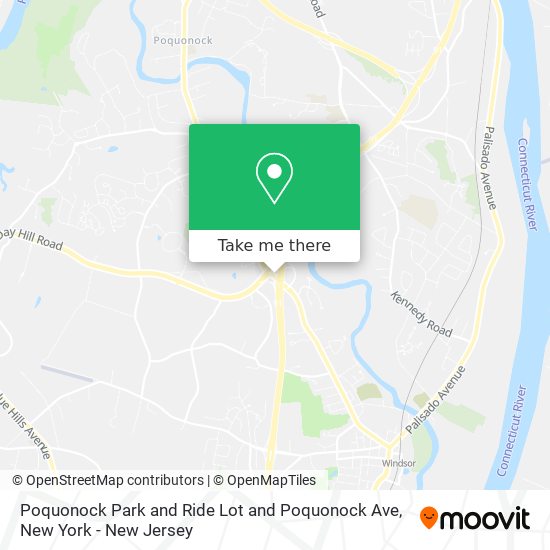 Poquonock Park and Ride Lot and Poquonock Ave map