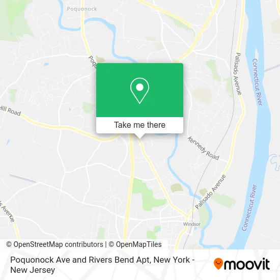 Poquonock Ave and Rivers Bend Apt map