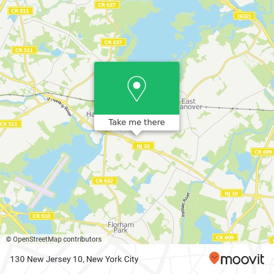 Mapa de 130 New Jersey 10