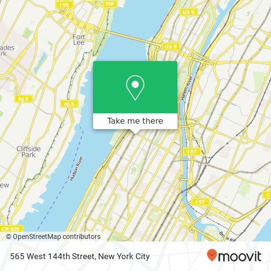 565 West 144th Street map