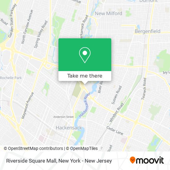 How to get to Riverside Square Mall Shopping Center in Hackensack, Nj by  Bus, Subway or Train?