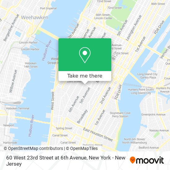 Mapa de 60 West 23rd Street at 6th Avenue