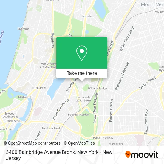 3400 Bainbridge Avenue Bronx map