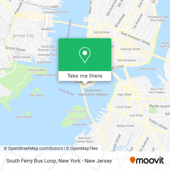 Mapa de South Ferry Bus Loop