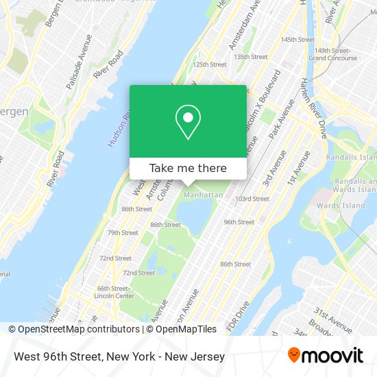Mapa de West 96th Street