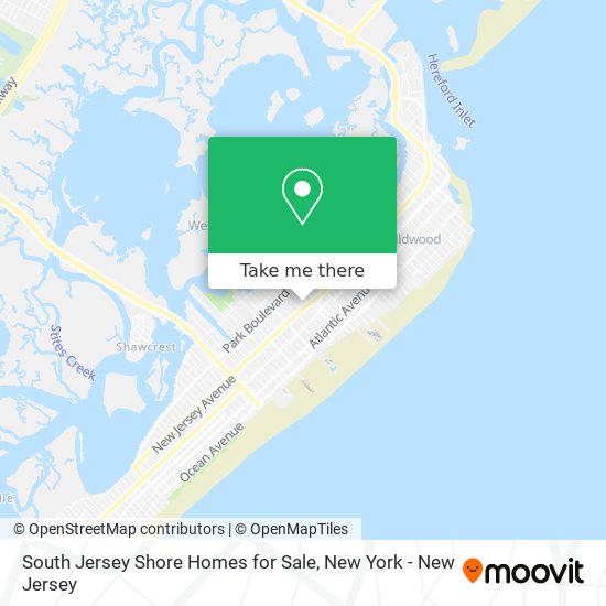 Mapa de South Jersey Shore Homes for Sale