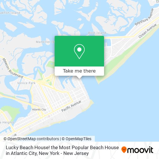 Mapa de Lucky Beach House! the Most Popular Beach House in Atlantic City