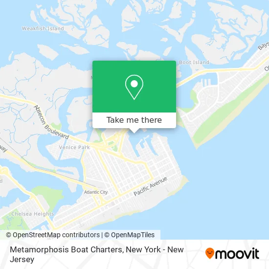 Metamorphosis Boat Charters map