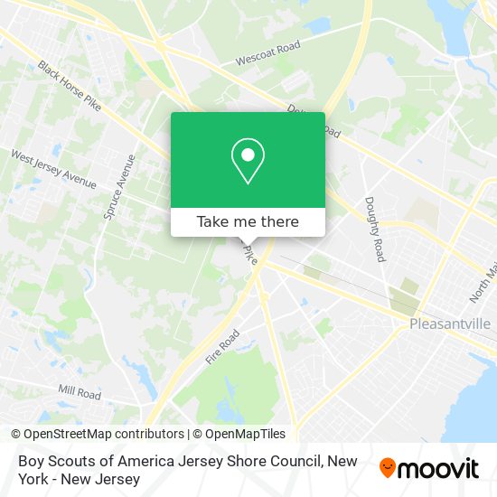Boy Scouts of America Jersey Shore Council map