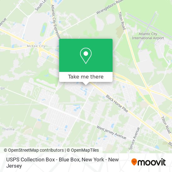 Mapa de USPS Collection Box - Blue Box