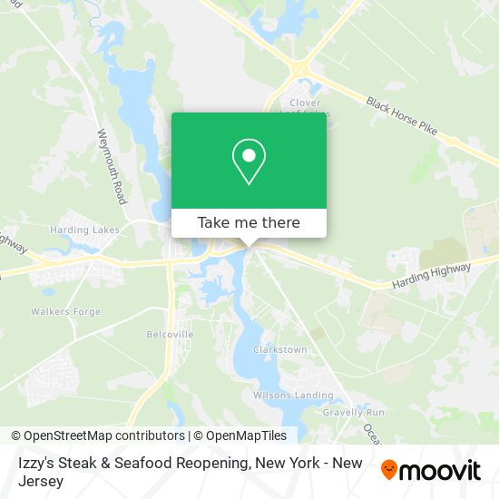 Izzy's Steak & Seafood Reopening map