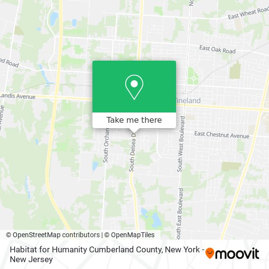 Habitat for Humanity Cumberland County map