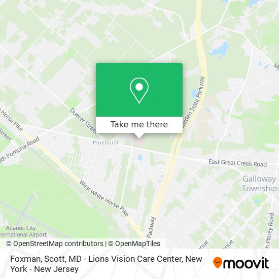 Foxman, Scott, MD - Lions Vision Care Center map