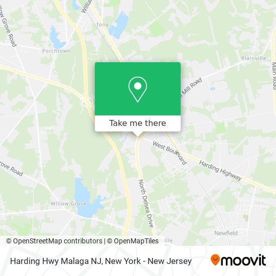 Harding Hwy Malaga NJ map