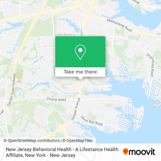 Mapa de New Jersey Behavioral Health - A Lifestance Health Affiliate