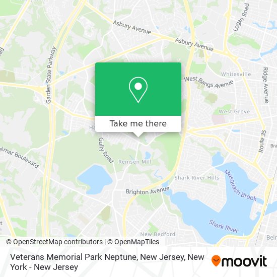 Mapa de Veterans Memorial Park Neptune, New Jersey