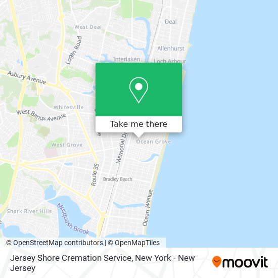 Mapa de Jersey Shore Cremation Service