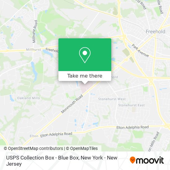 Mapa de USPS Collection Box - Blue Box