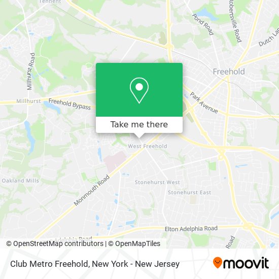 Club Metro Freehold map