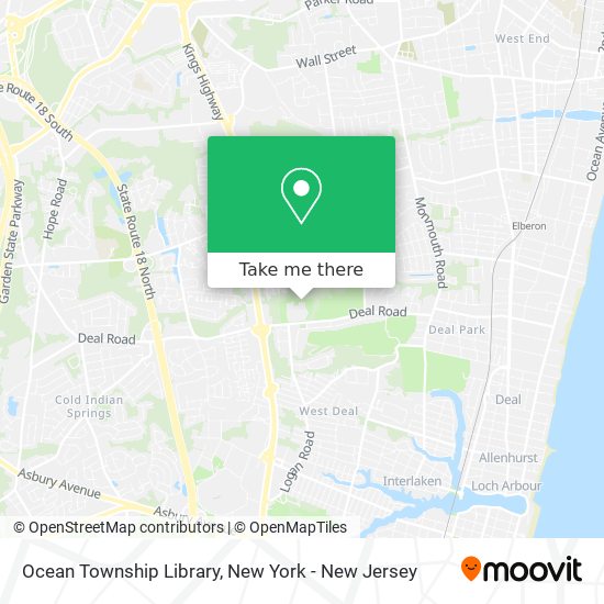 Ocean Township Library map