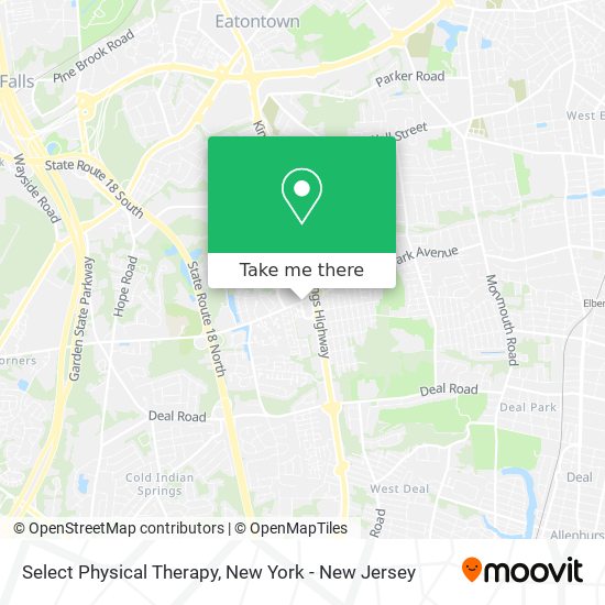 Select Physical Therapy map