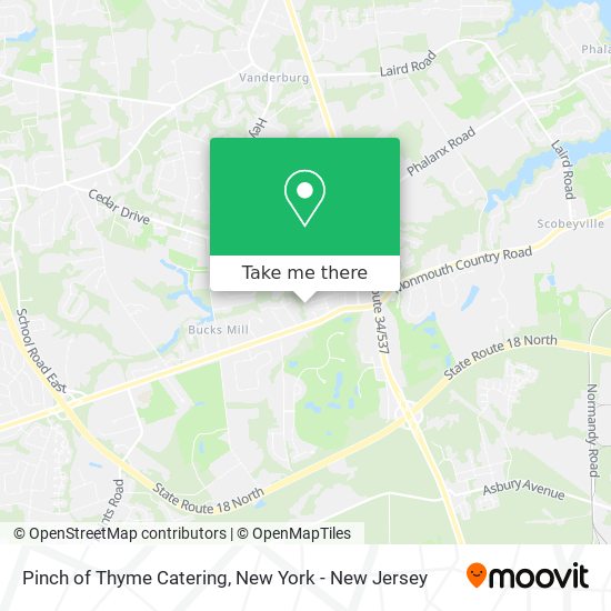 Pinch of Thyme Catering map