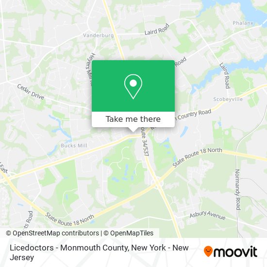 Mapa de Licedoctors - Monmouth County