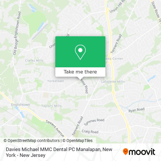 Mapa de Davies Michael MMC Dental PC Manalapan