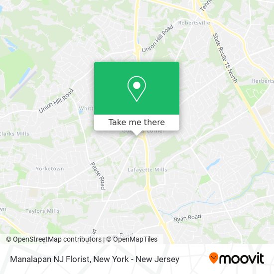 Manalapan NJ Florist map