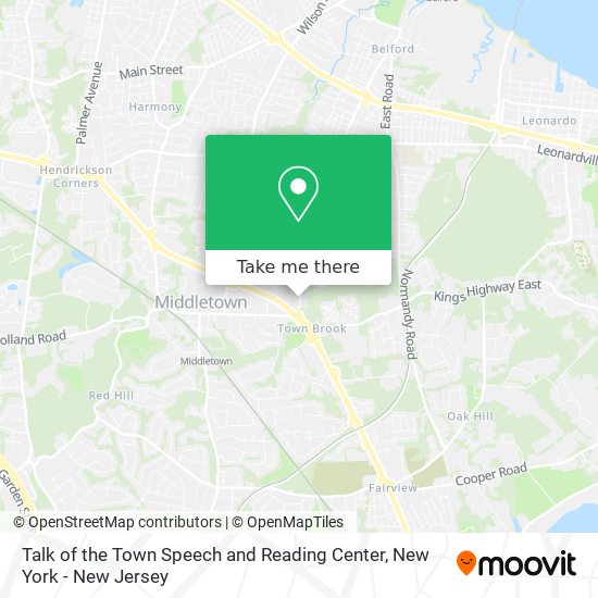 Talk of the Town Speech and Reading Center map