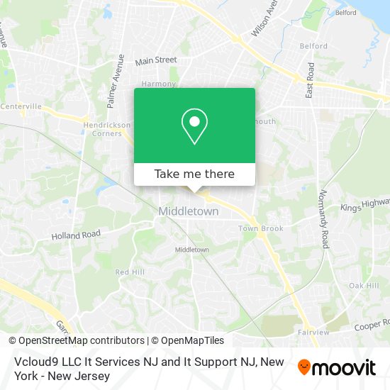 Vcloud9 LLC It Services NJ and It Support NJ map