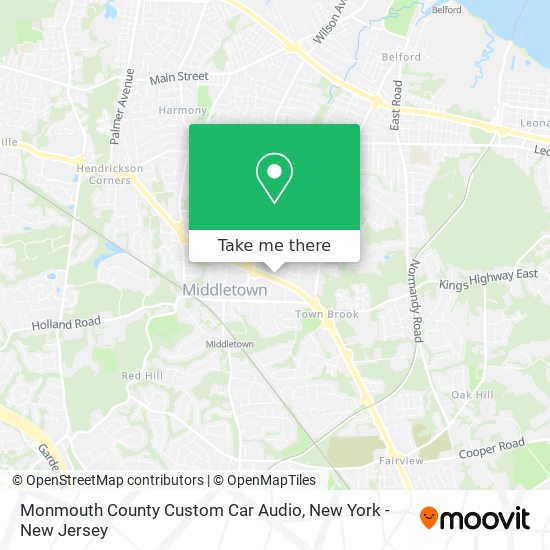 Mapa de Monmouth County Custom Car Audio