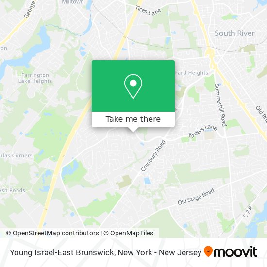 Young Israel-East Brunswick map