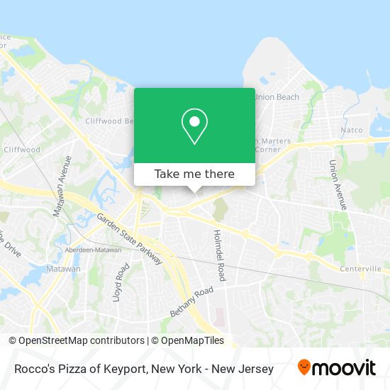 Mapa de Rocco's Pizza of Keyport