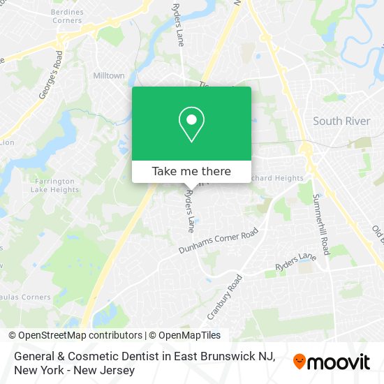 General & Cosmetic Dentist in East Brunswick NJ map