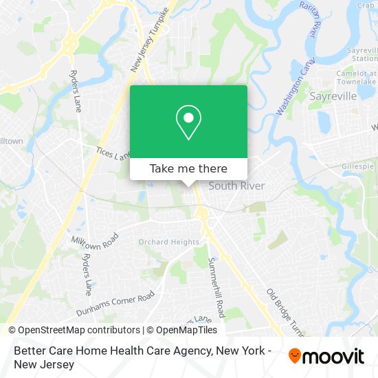 Better Care Home Health Care Agency map