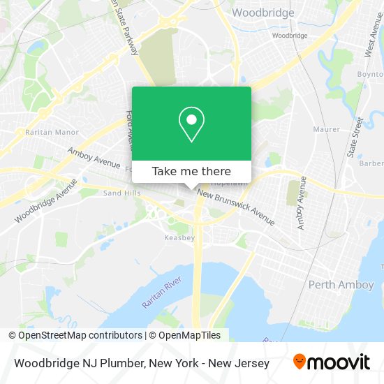 Woodbridge NJ Plumber map