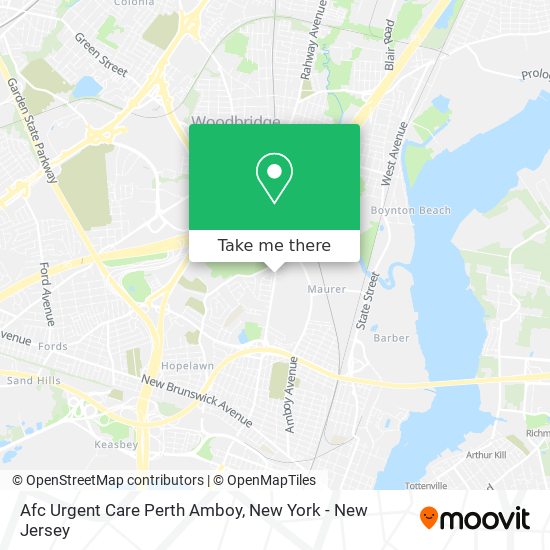 Afc Urgent Care Perth Amboy map