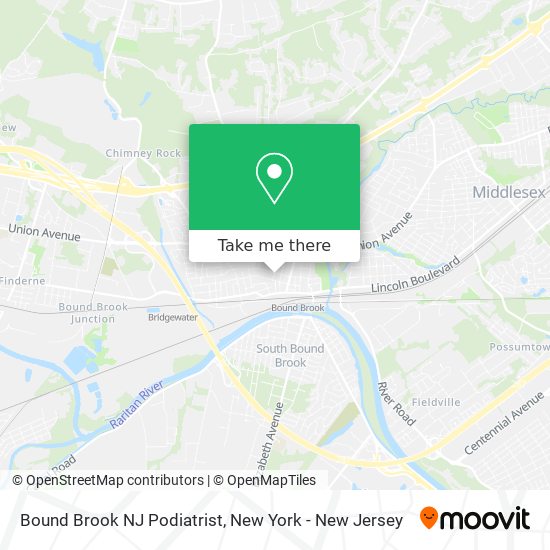 Mapa de Bound Brook NJ Podiatrist