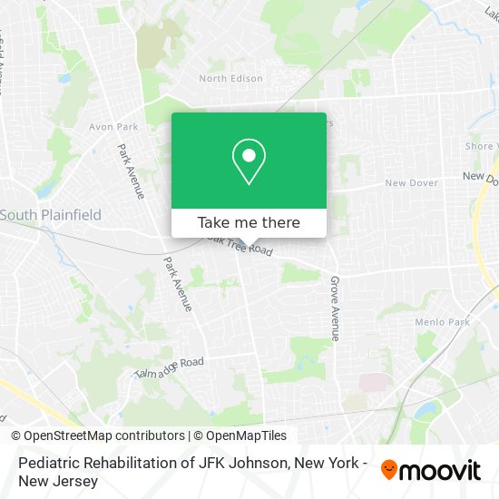 Mapa de Pediatric Rehabilitation of JFK Johnson