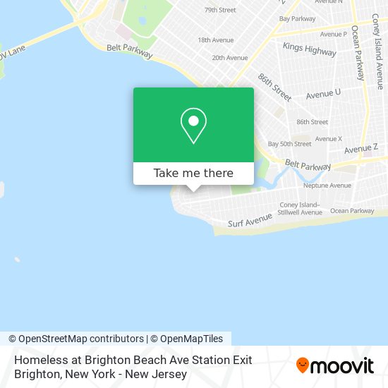 Homeless at Brighton Beach Ave Station Exit Brighton map