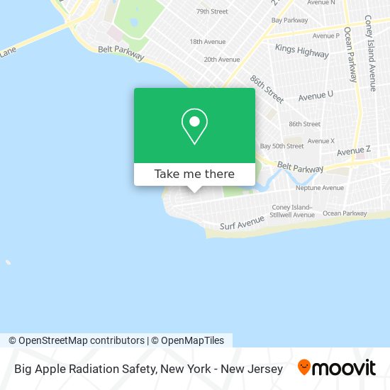 Mapa de Big Apple Radiation Safety