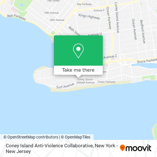 Mapa de Coney Island Anti-Violence Collaborative